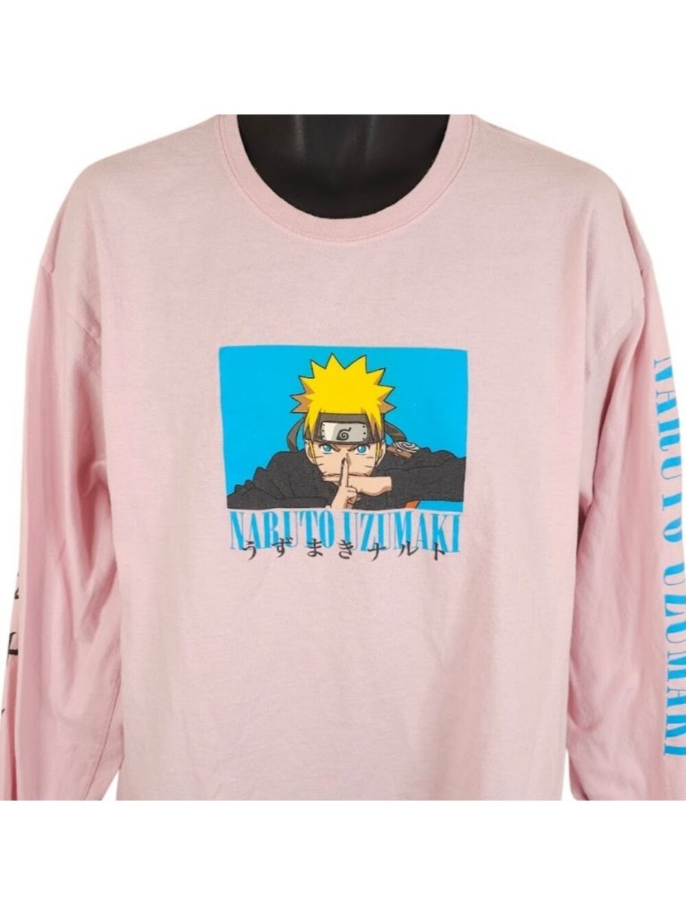 Naruto Shippuden T Shirt Mens Size XL Pink Japanese Manga Series Uzumaki